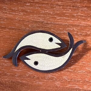 Swimming Fish Pin Brooch (Mexico 925) Pisces Boho Unique